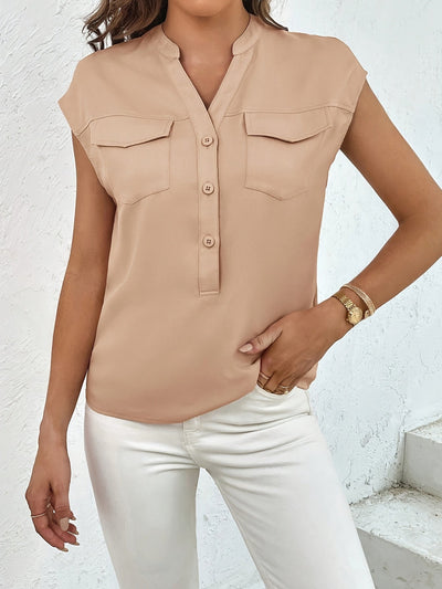 Marquita - Summer Casual Short Sleeve Shirt With Pockets