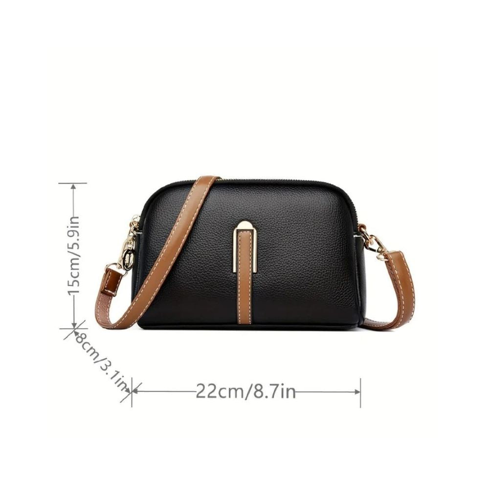 Mila Litchi Embossed Crossbody Bag