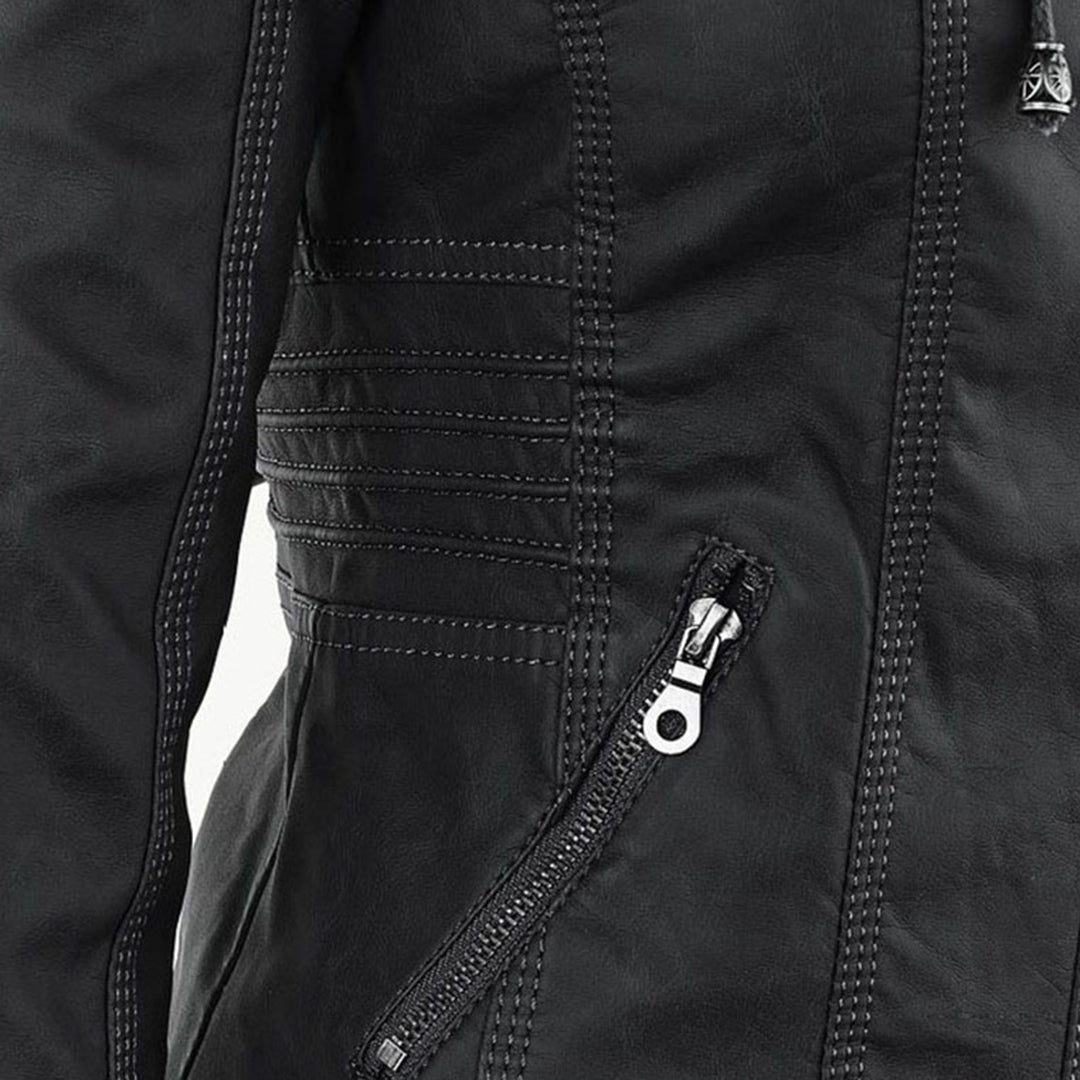 LÁNE | Waterproof Women's Leather Jacket with Hood