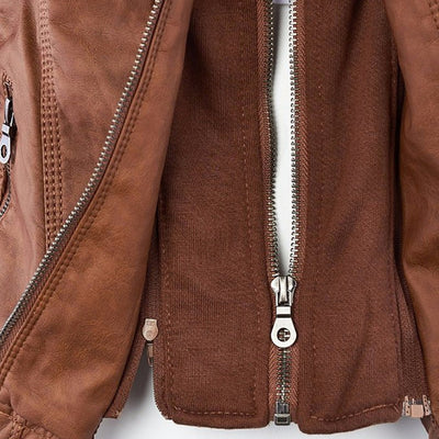 LÁNE | Waterproof Women's Leather Jacket with Hood