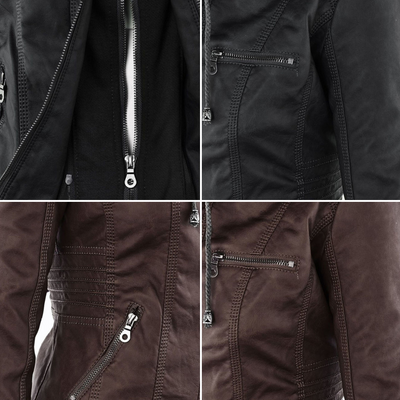 LÁNE | Waterproof Women's Leather Jacket with Hood