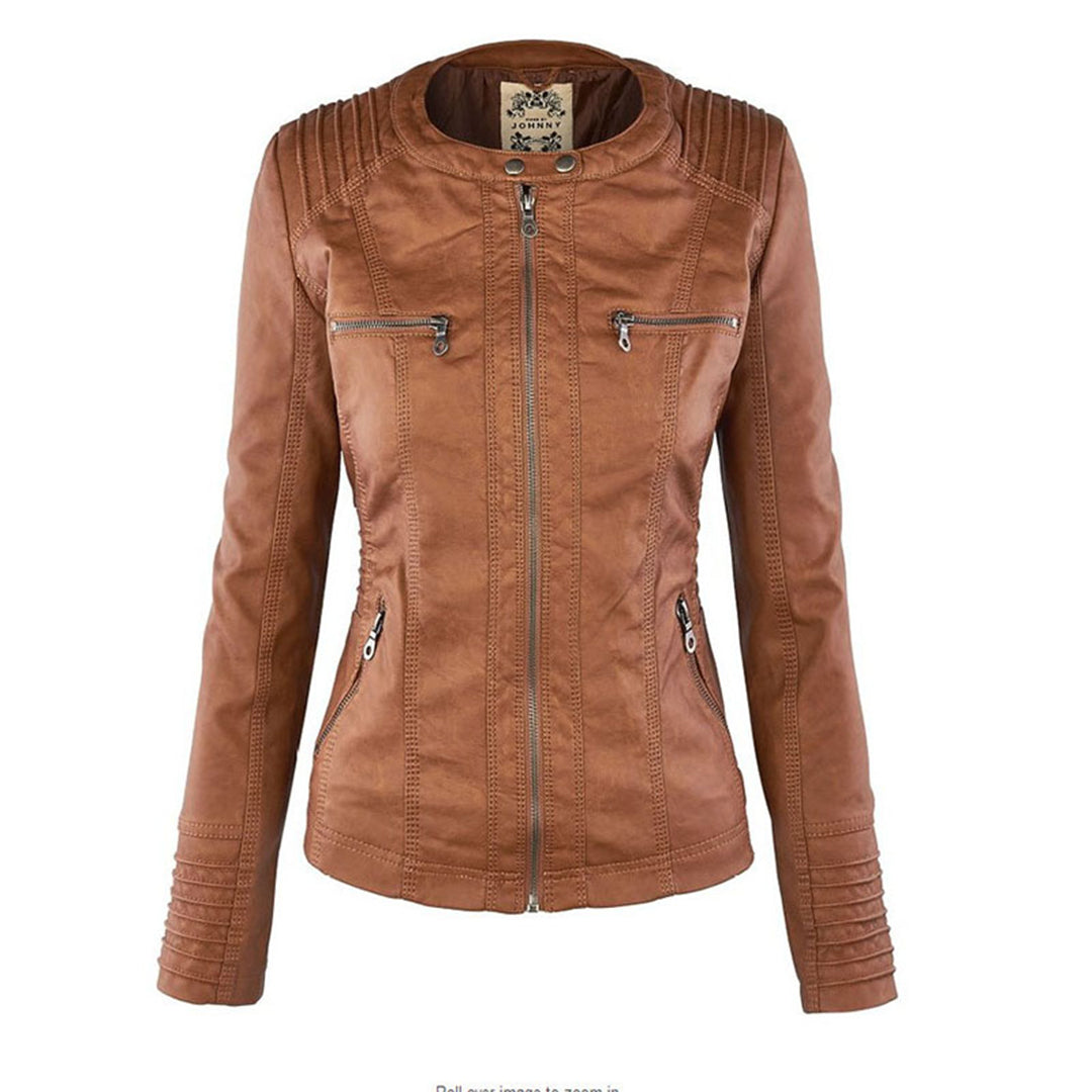LÁNE | Waterproof Women's Leather Jacket with Hood