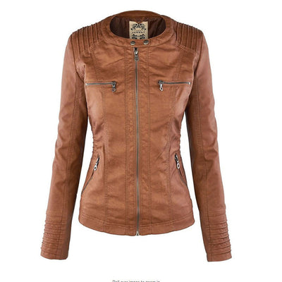 LÁNE | Waterproof Women's Leather Jacket with Hood