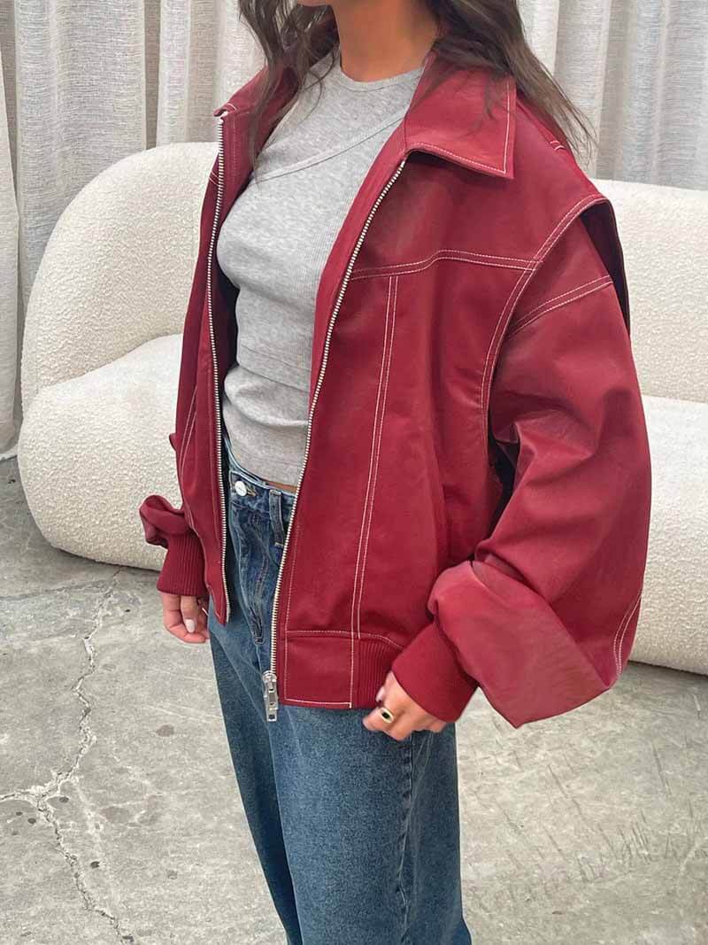 Georgia | Loose Biker Leather Jacket